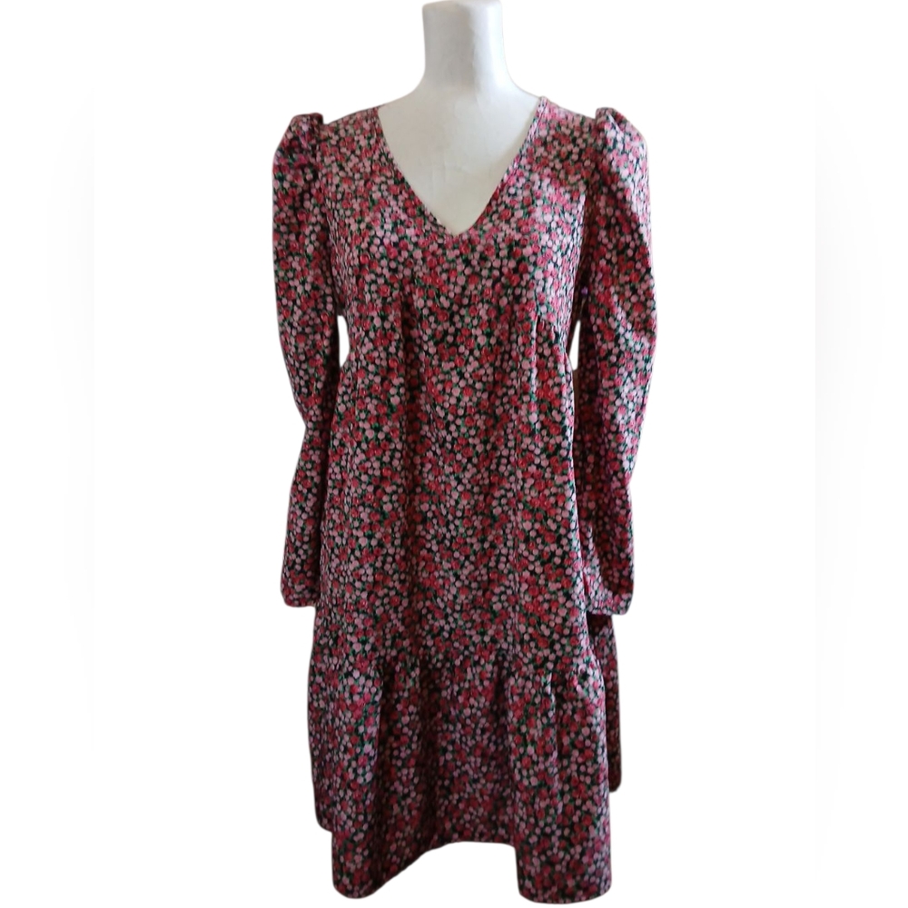 SHEIN Babydoll Women’s Dress Tiny Wildrose Print Poet Sleeves Size S